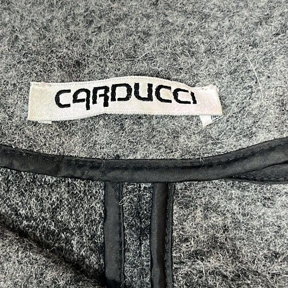 CARDUCCI Black gray hombre wool full double Zipper Sweater JACKET rounded neck L - Picture 2 of 13